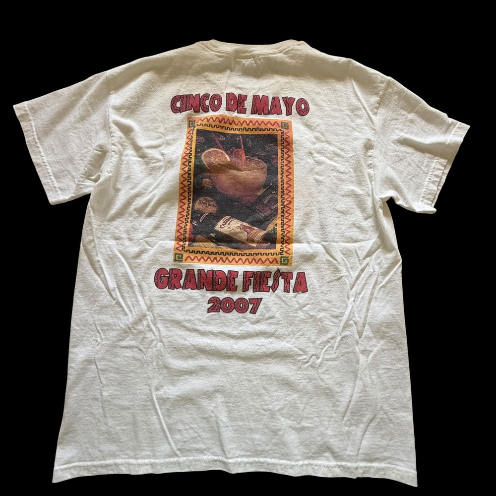 Senor Taco Y2K T-Shirt Mens L White Cinco De Mayo Mexican Restaurant Retro